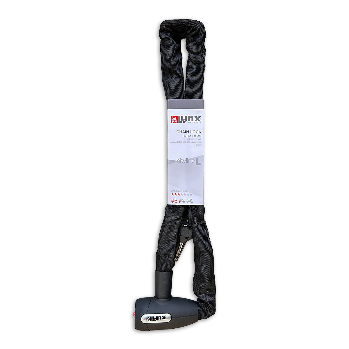 410330 LYNX Kettenschloss Cityline L 85 85 cm x 8 mm