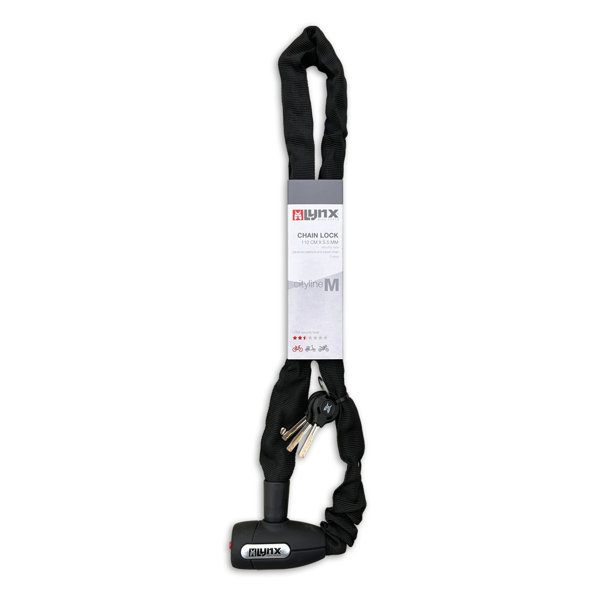 410122.110 LYNX Kettenschloss Cityline M 110 110 cm x 5.5 mm